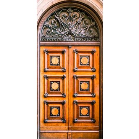 Papier peint pour porte portes anciennes - Bronze - Bronze