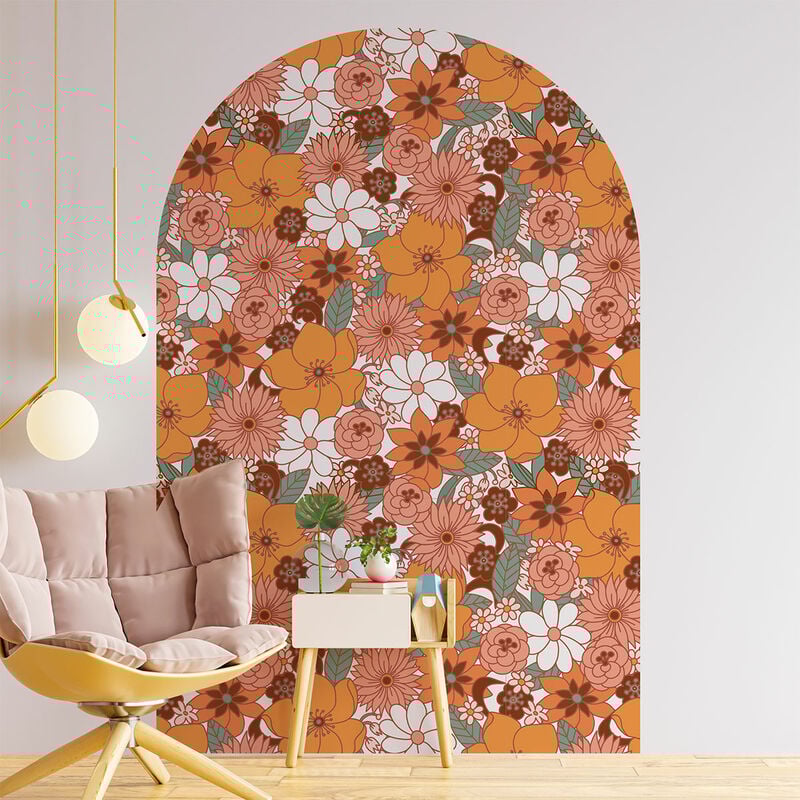 Papier peint intissé pré-encollé fresques géantes - arche composition florale d'automne - 90x60cm
