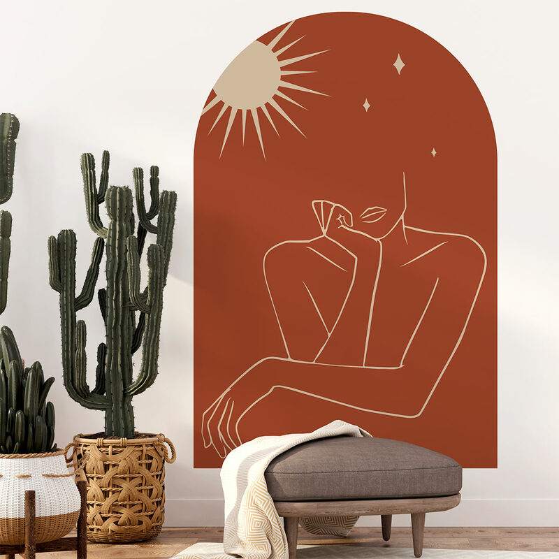 Papier peint intissé pré-encollé fresques géantes - arche femme abstraite - 90x60cm