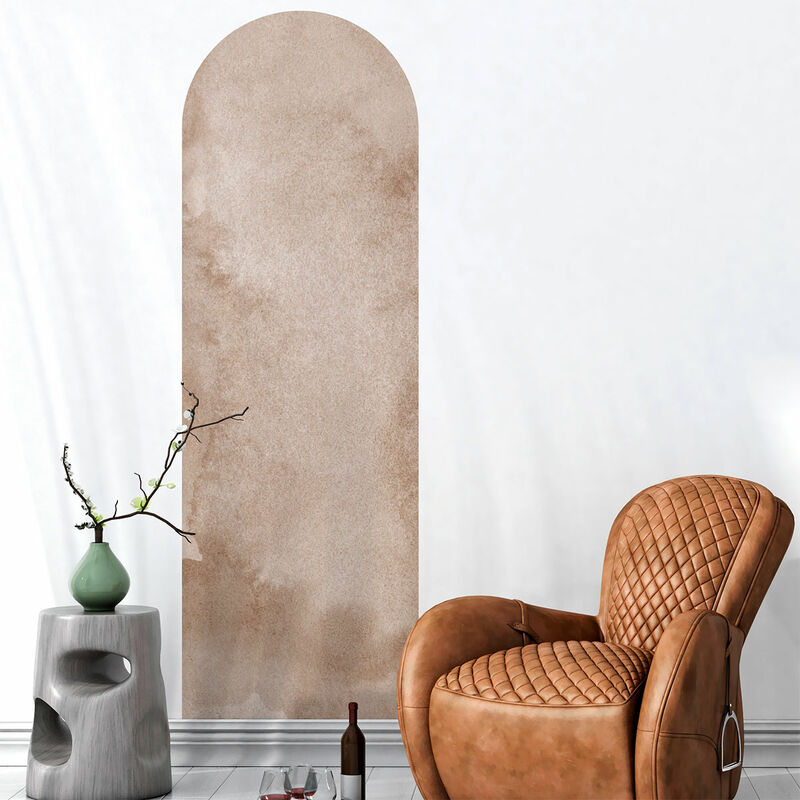 Papier peint intissé pré-encollé fresques géantes - ARCHE MARRON TERRE D'ORIENT AQUARELLE - 90x30cm