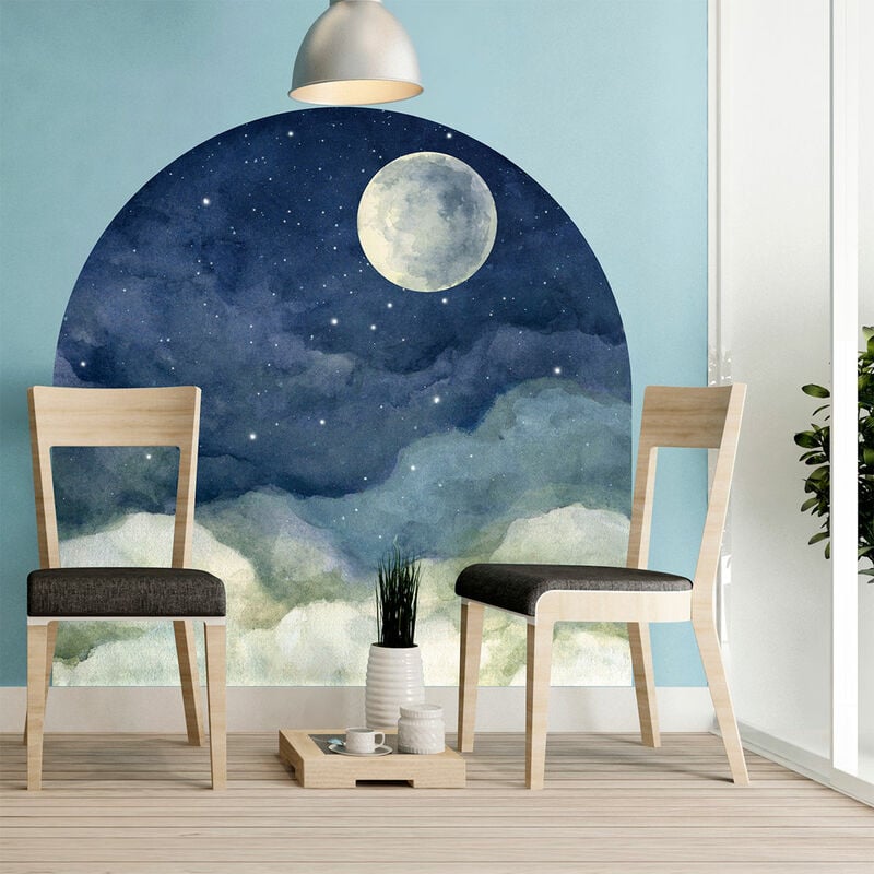 Papier peint intissé pré-encollé fresques géantes - nuit au claire de la lune - 60x60cm