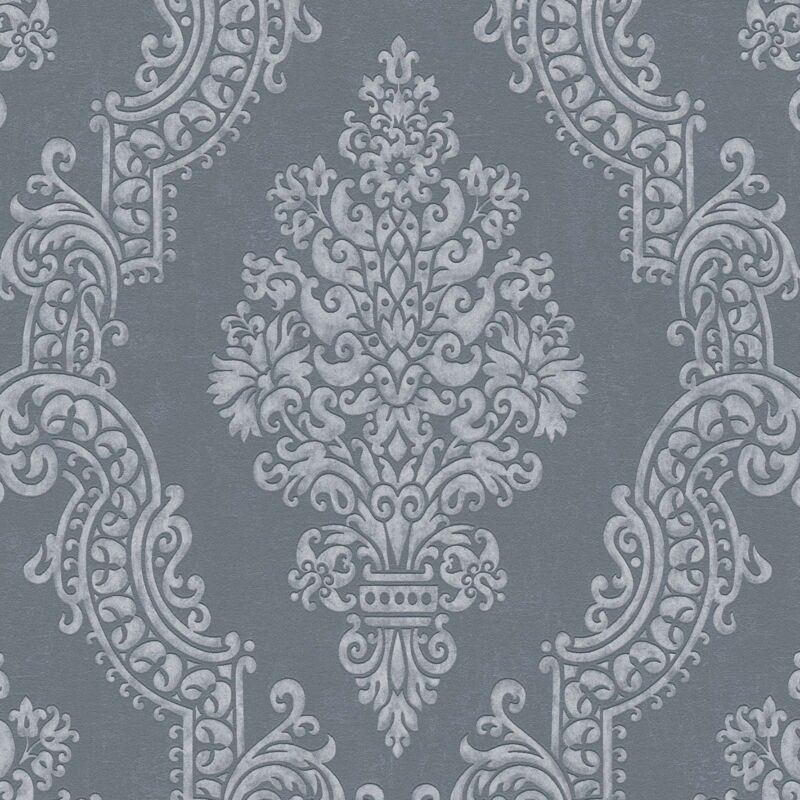 Papier peint baroque gris anthracite, ambiance noble B397657