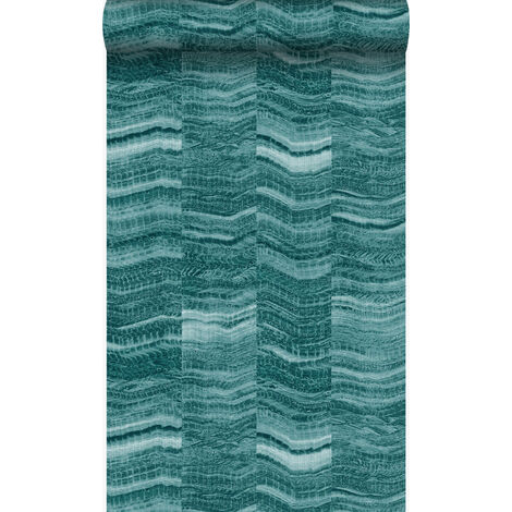 papier peint rayures en morceaux de marbre stratifié bleu canard  - Origin Wallcoverings