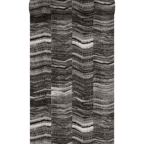 papier peint rayures en morceaux de marbre stratifié noir  - Origin Wallcoverings