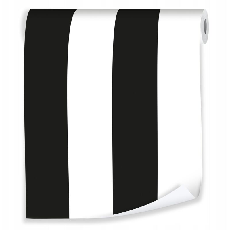 Papier peint à rayures noires et blanches, décoration murale moderne pour le salon – rouleau 0,5 x 10 m, intissé Wallarena Papier peint à rayures noires et blanches, décoration murale moderne pour le salon – rouleau 0,5 x 10 m, intissé Wallarena
