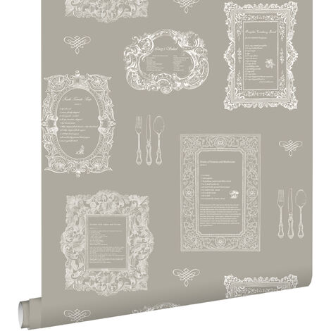 papier peint recettes taupe  - ESTAhome