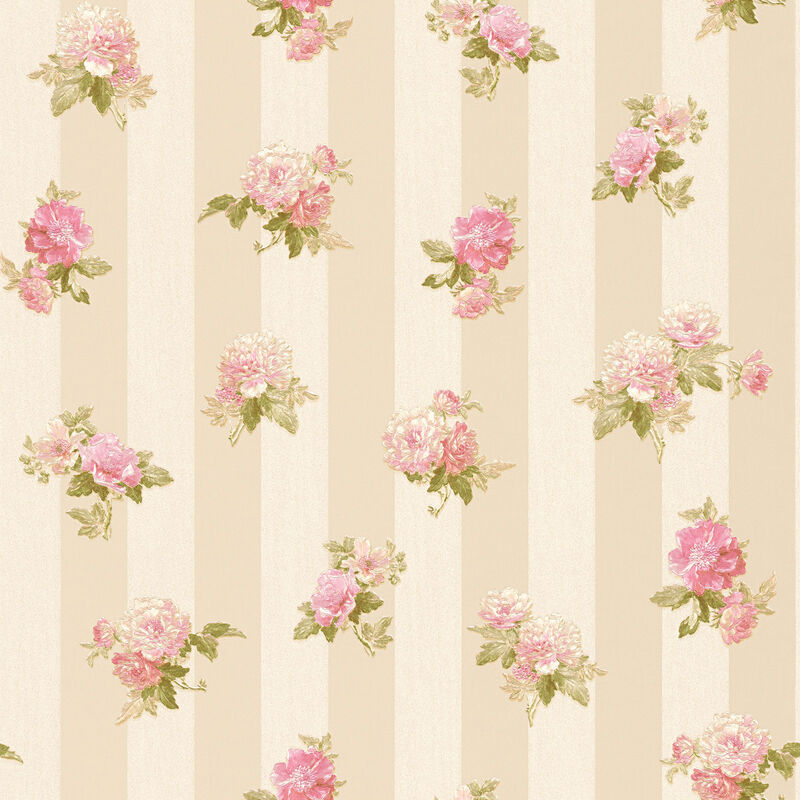 A.s.creations - Papier peint 304474 Papier Peint Romantique - Rose, Crème