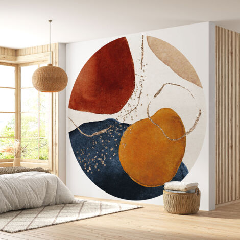 Papier peint rond / cercle - Abstrait - Diamètre 30 cm