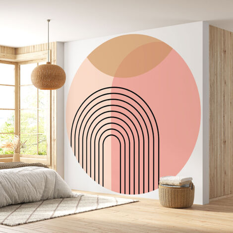 Papier peint rond / cercle - Boho - Diamètre 50 cm