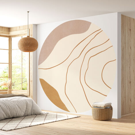 Papier peint rond / cercle - Boho - Diamètre 50 cm