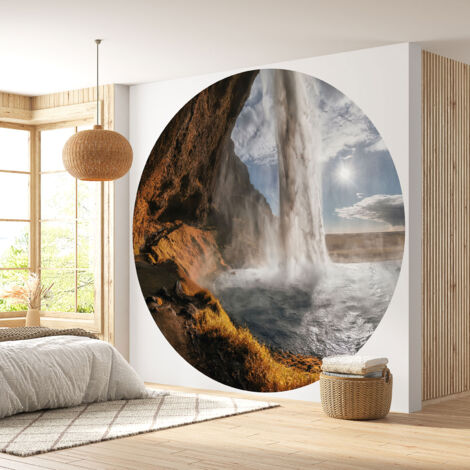 Papier peint rond / cercle - Cascade - Diamètre 50 cm