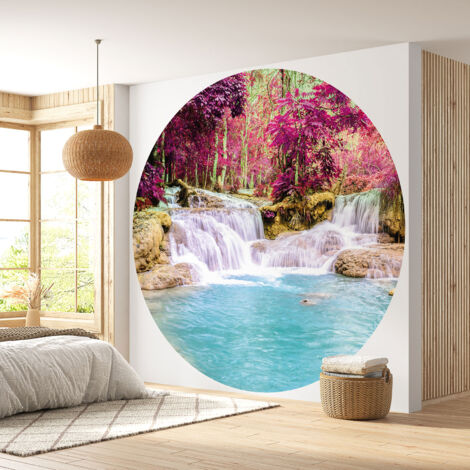 Papier peint rond / cercle - Cascades - Diamètre 50 cm