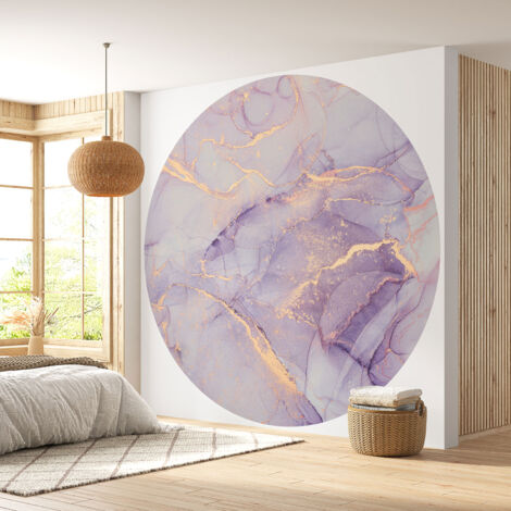 Papier peint rond / cercle - Effet Marbré - Diamètre 110 cm