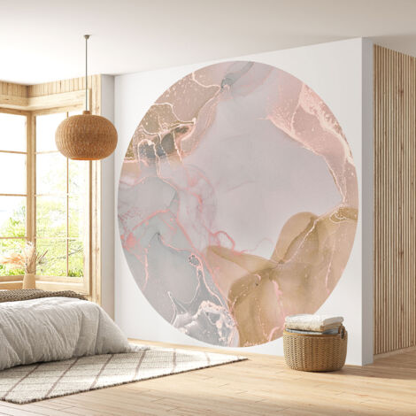 Papier peint rond / cercle - Effet Marbré - Diamètre 30 cm
