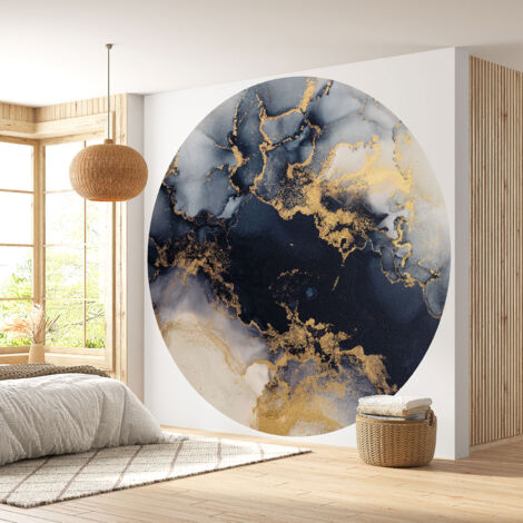Papier peint rond / cercle - Effet Marbré - Diamètre 30 cm