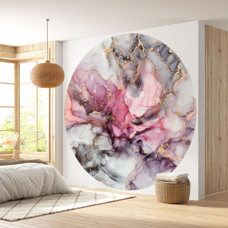 Papier peint rond / cercle - Effet Marbré - Diamètre 50 cm