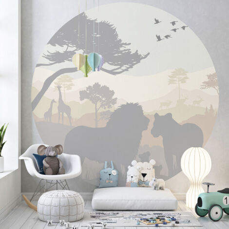 Papier peint rond / cercle Enfants - Animaux - 1088 - Diamètre 50 cm