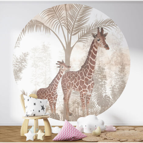 Papier peint rond / cercle Enfants - Girafes - 1316 - Diamètre 30 cm