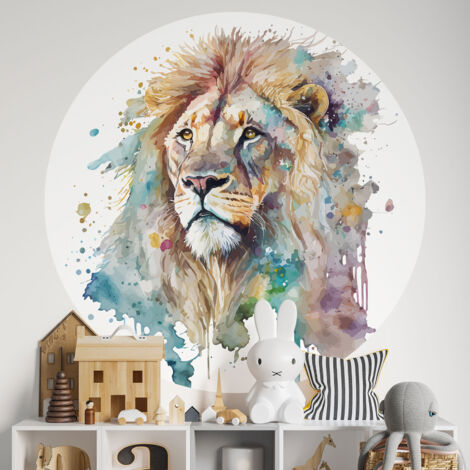 Papier peint rond / cercle Enfants - Lion - 1385 - Diamètre 50 cm