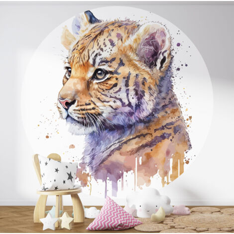 Papier peint rond / cercle Enfants - Lionceau - 1363 - Diamètre 30 cm