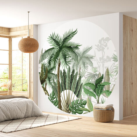 Papier peint rond / cercle - Forêt Tropicale - Diamètre 30 cm