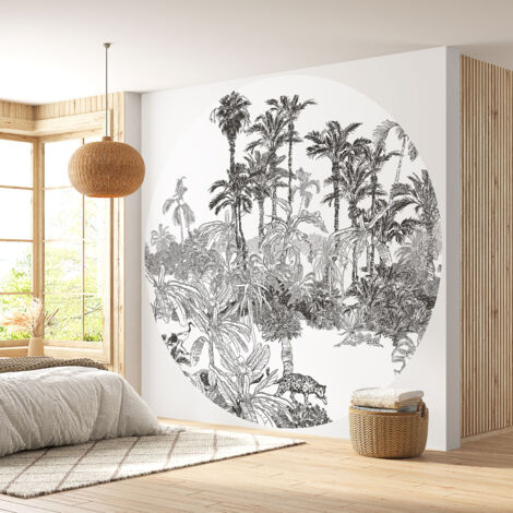 Papier peint rond / cercle - Forêt Tropicale - Diamètre 30 cm