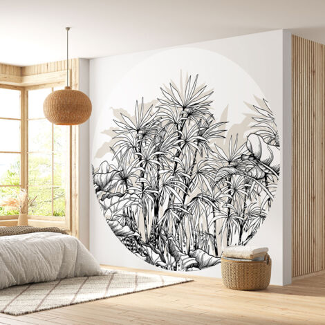 Papier peint rond / cercle - Forêt Tropicale - Diamètre 30 cm