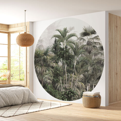 Papier peint rond / cercle - Forêt Tropicale - Diamètre 50 cm