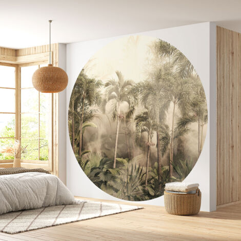 Papier peint rond / cercle - Forêt Tropicale - Diamètre 50 cm