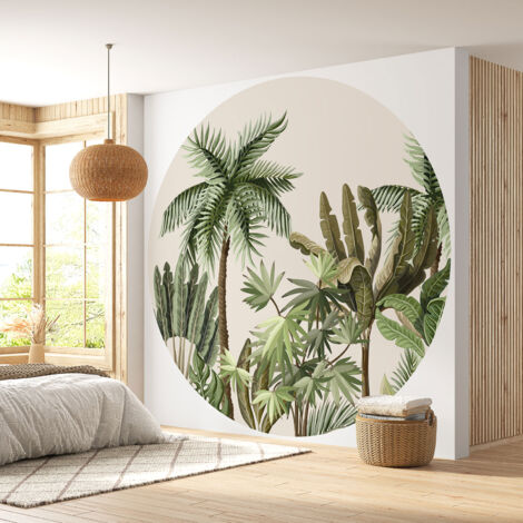 Papier peint rond / cercle - Forêt Tropicale - Diamètre 50 cm