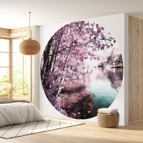 Papier peint rond / cercle - Lac - Diamètre 30 cm