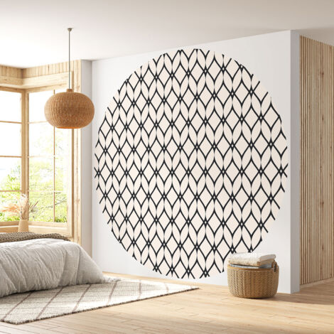 Papier peint rond / cercle - Losanges - Diamètre 30 cm