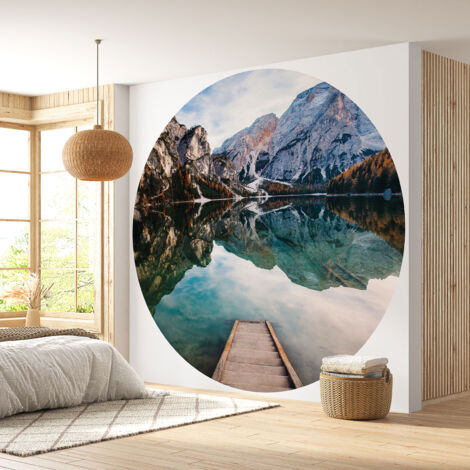 Papier peint rond / cercle - Montagnes - Diamètre 50 cm