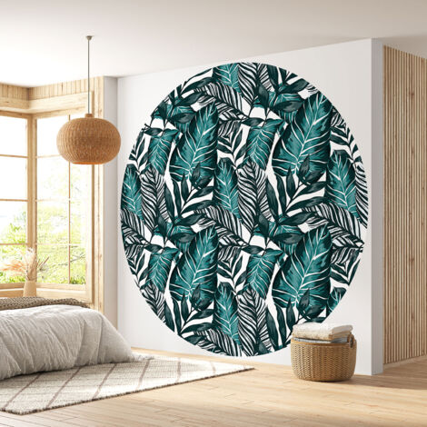 Papier peint rond / cercle - Motif botanique - 090 - Diamètre 50 cm