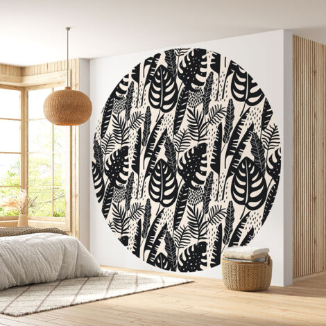 Papier peint rond / cercle - Motif botanique - 126 - Diamètre 30 cm