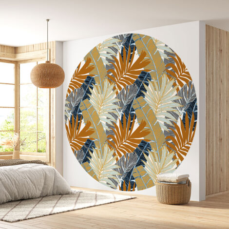 Papier peint rond / cercle - Motif botanique - 152 - Diamètre 30 cm