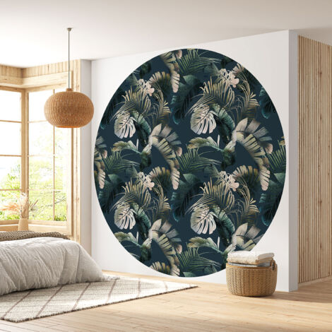 Papier peint rond / cercle - Motif botanique - 318 - Diamètre 50 cm
