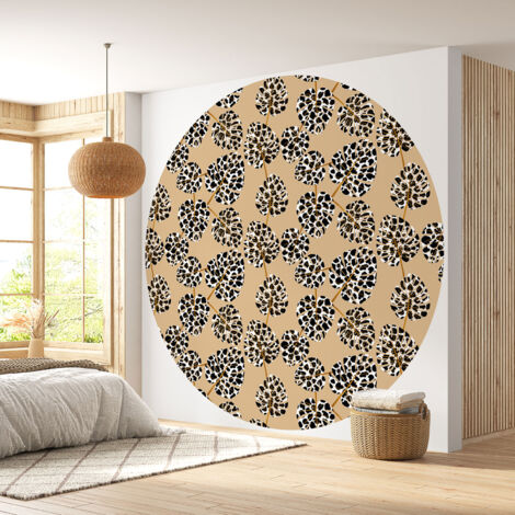 Papier peint rond / cercle - Motif botanique - 600 - Diamètre 50 cm