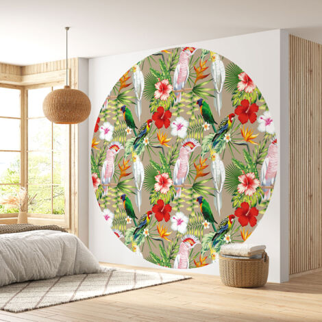 Papier peint rond / cercle - Oiseaux - 064 - Diamètre 90 cm
