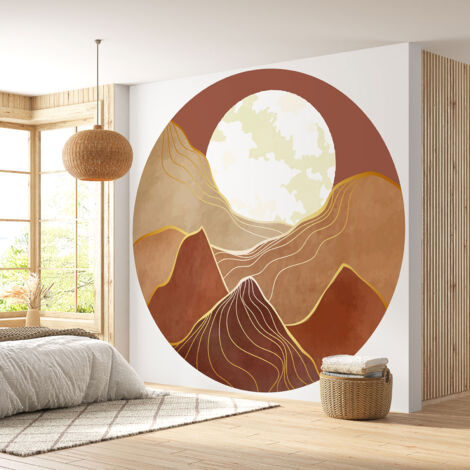 Papier peint rond / cercle - Paysage design - Diamètre 30 cm