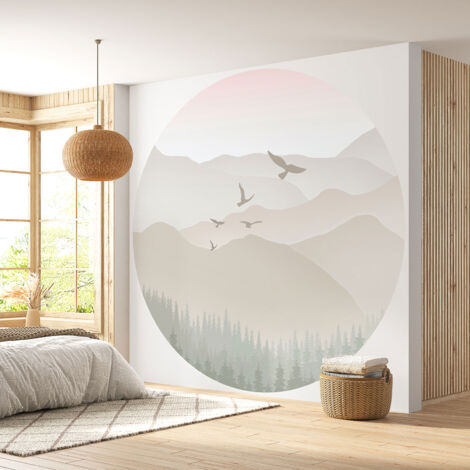 Papier peint rond / cercle - Paysage - Diamètre 30 cm