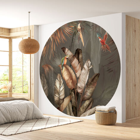 Papier peint rond / cercle - Tropical - Diamètre 30 cm