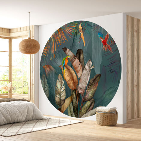 Papier peint rond / cercle - Tropical - Diamètre 30 cm