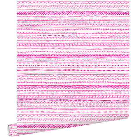 papier peint ruban en dentelle rose bonbon  - ESTAhome