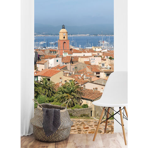 Papier peint Saint-Tropez, 250 cm X 150 cm - Photo panoramique de la ville