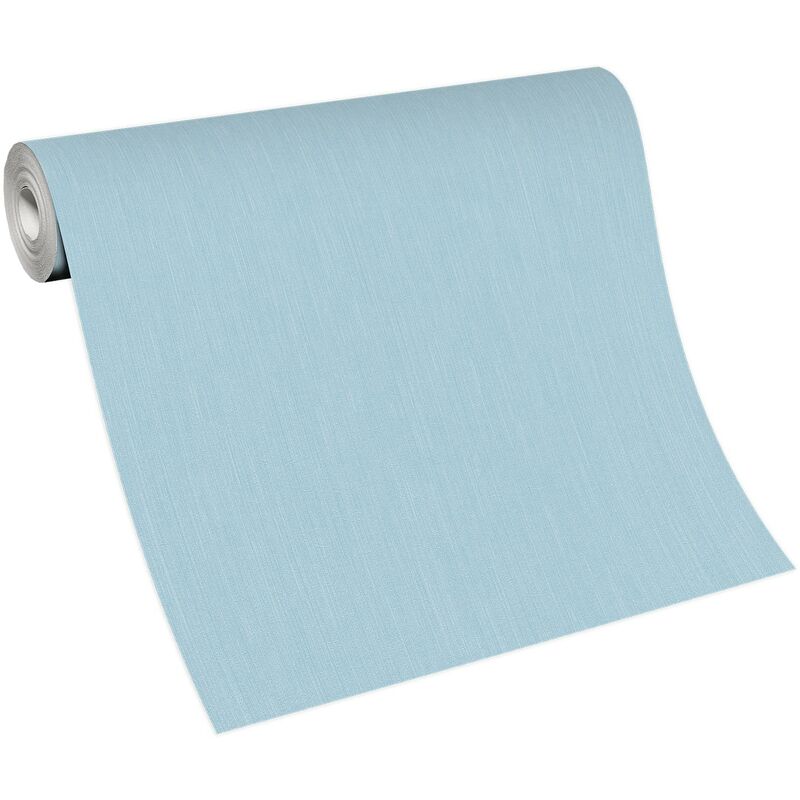 Papier peint salle de bain bleu clair strié | Tapisserie salon & chambre unie | Papier peint uni intissé pour couloir & chambre