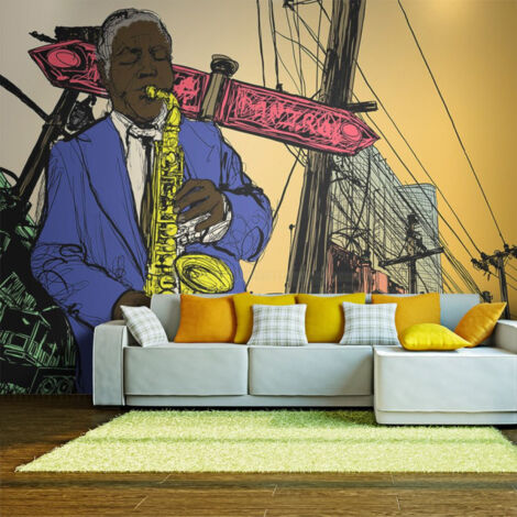 Papier Peint "Saxophonist in New York" 270 x 350 cm