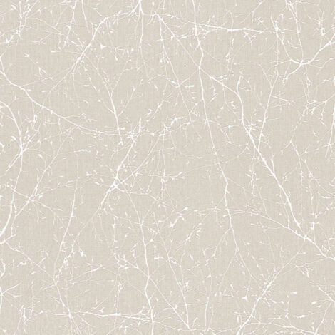 Papier peint scandinave avec branches Papier peint arbre en gris et blanc Papier peint nordique