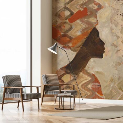 Papier peint silhouette africaine papier peint