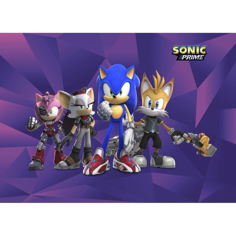 Ag Art - Papier peint Sonic Prime 4 Personnages - 252 x 182 cm